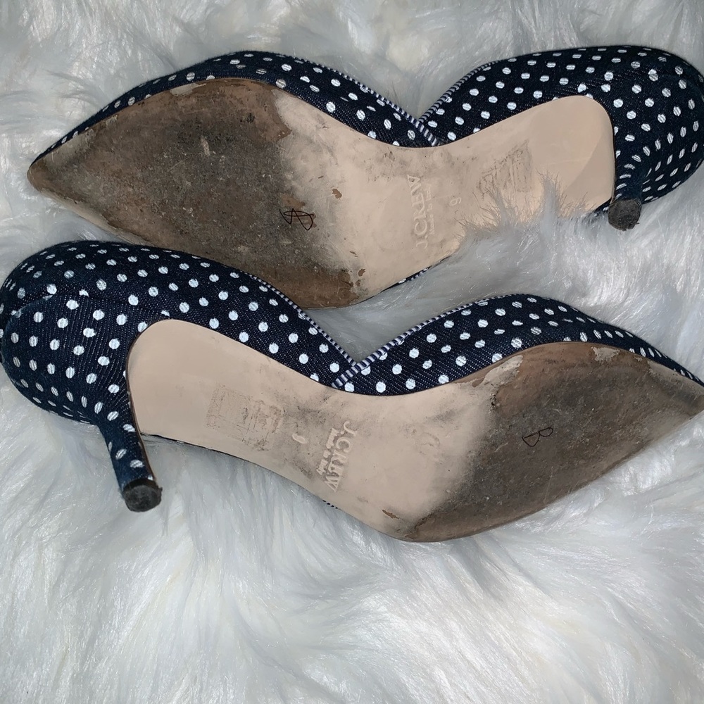 J. Crew Colette d'Orsay pumps in polka-dot denim - Picture 3 of 4